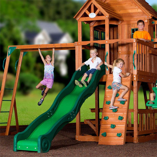 Backyard Discovery Skyfort II All Cedar Wood Swing Set - WORKSHOP NO.8