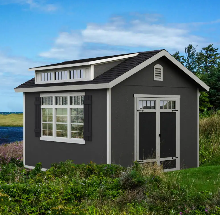 Do-it Yourself Windemere 10 ft. x 12 ft. Wooden Storage Shed - Lowes