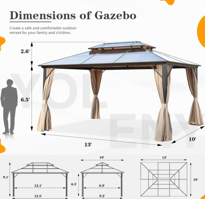 10'x13' Outdoor Polycarbonate Double 