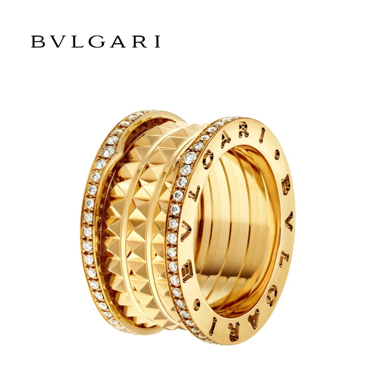 ROCK FOUR-BAND RING IN 18 KT YELLOW GOLD