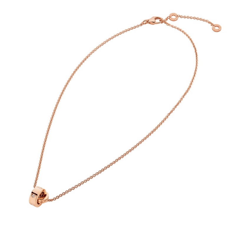 18 KT ROSE GOLD PENDANT SET WITH FIVE DIAMONDS