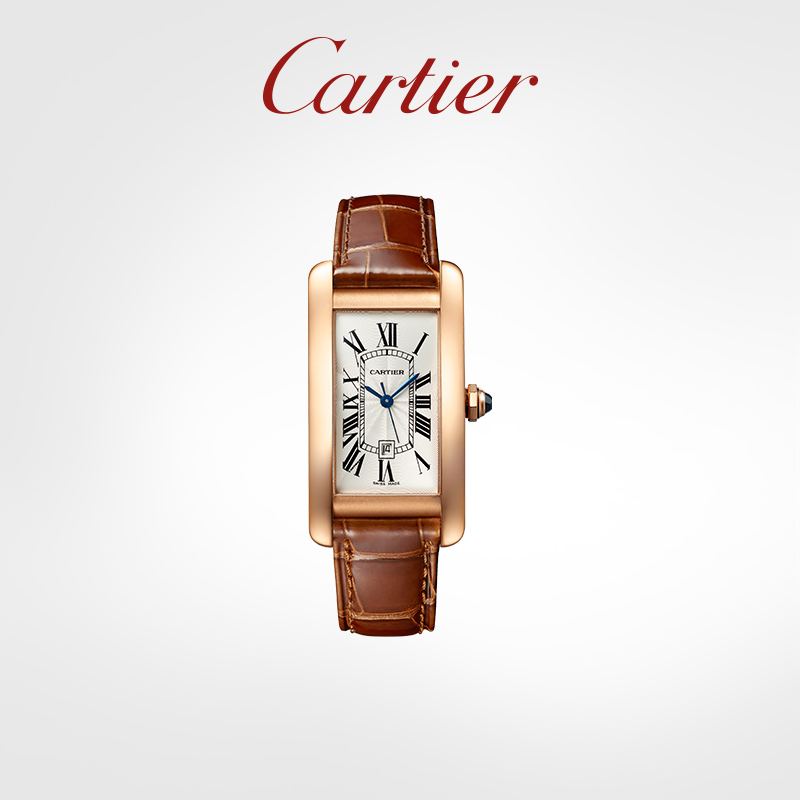 Tank Américaine series quartz mechanical watch rose gold watch