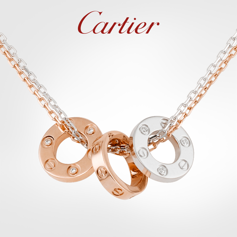 LOVE SERIES NECKLACE ROSE GOLD WHITE GOLD DIAMOND NECKLACE