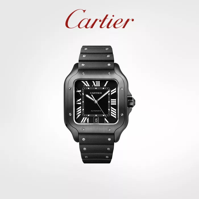 Santos series mechanical watch ADLC carbon coating double strap watch