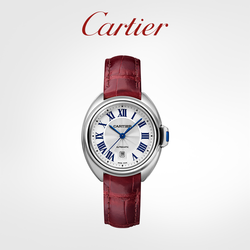 Key series mechanical watch stainless steel alligator leather strap watch