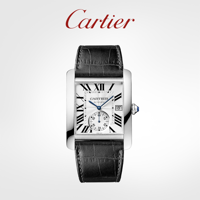 Tank MC series mechanical watch stainless steel alligator leather strap calendar window watch