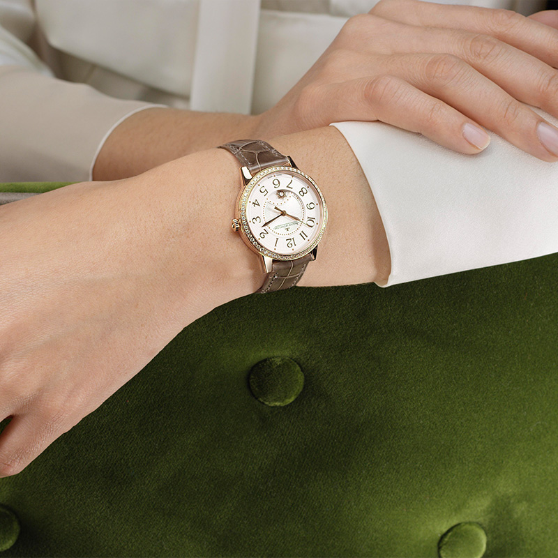 Dating series day and night display rose gold diamond ladies watch