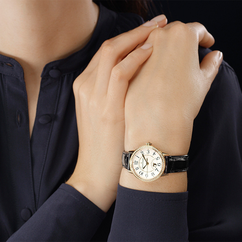 Dating series rose gold diamond automatic mechanical ladies watch small model