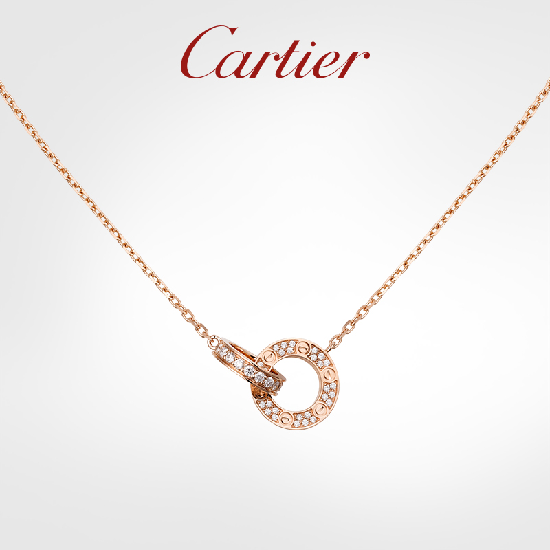 LOVE SERIES ROSE GOLD WHITE GOLD DIAMOND NECKLACE