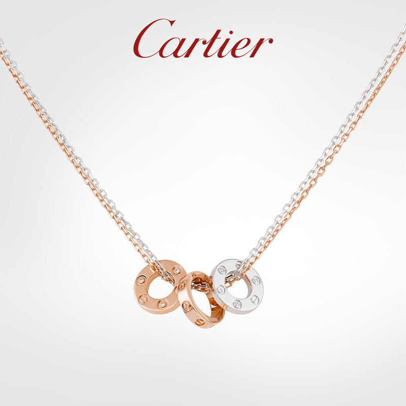LOVE SERIES NECKLACE ROSE GOLD WHITE GOLD DIAMOND NECKLACE