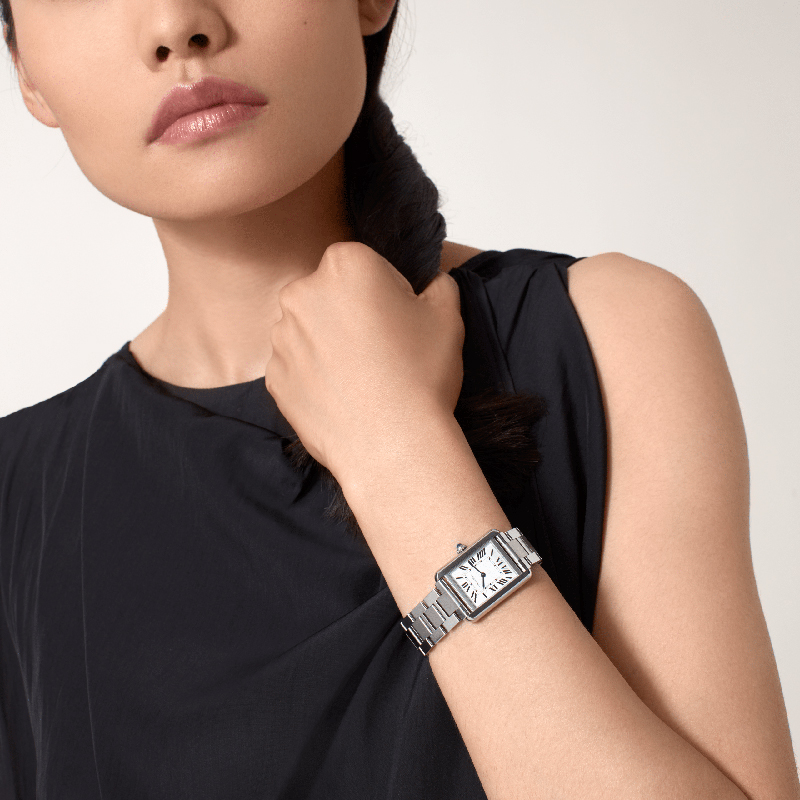 Tank Solo Series Quartz Mechanical Watch Stainless Steel Bracelet Watch