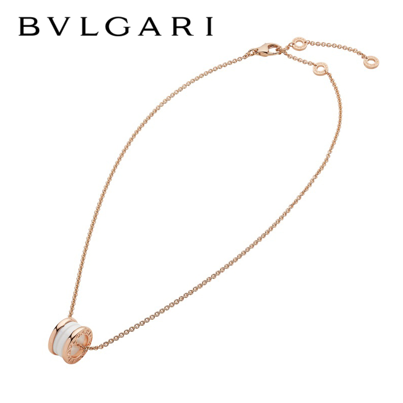 B.zero1 pendant with white ceramic 18kt rose gold chain