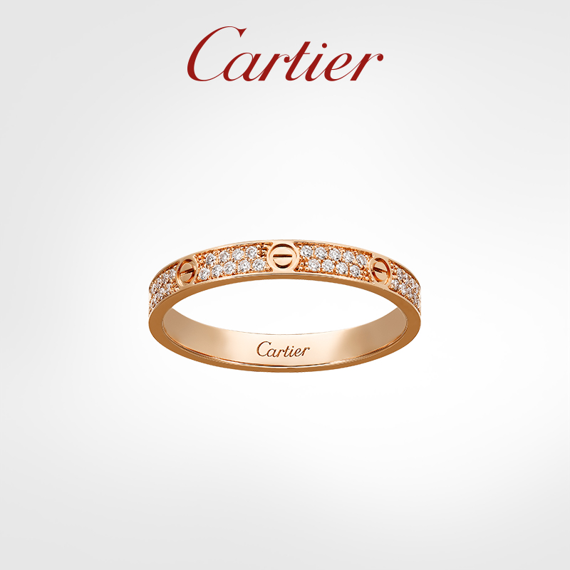 LOVE SERIES ROSE GOLD, WHITE GOLD, DIAMONDS, NARROW RING