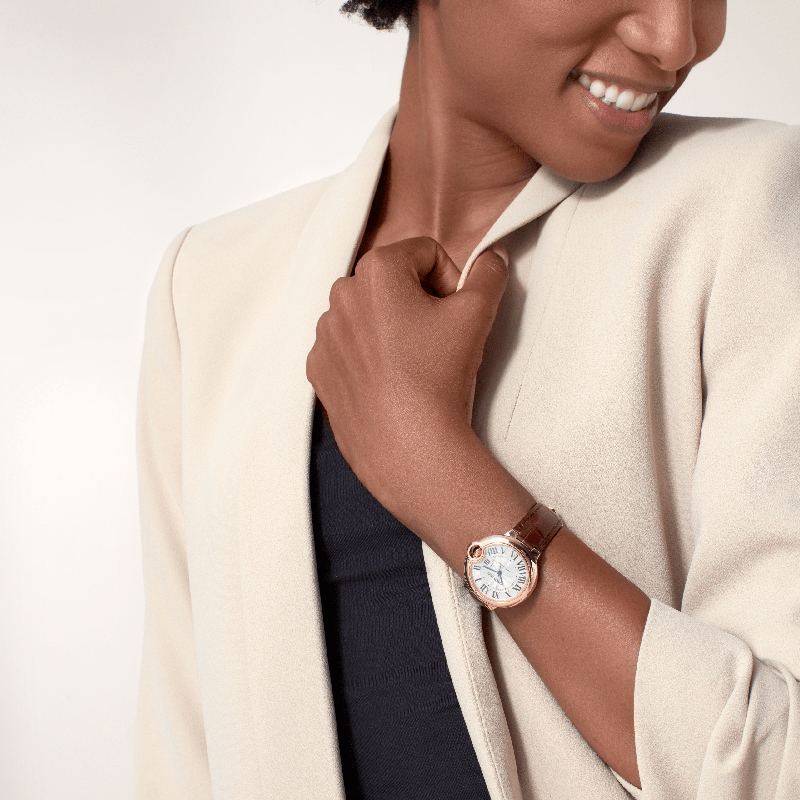 Ballon Bleu blue balloon series mechanical watch rose gold alligator leather watch