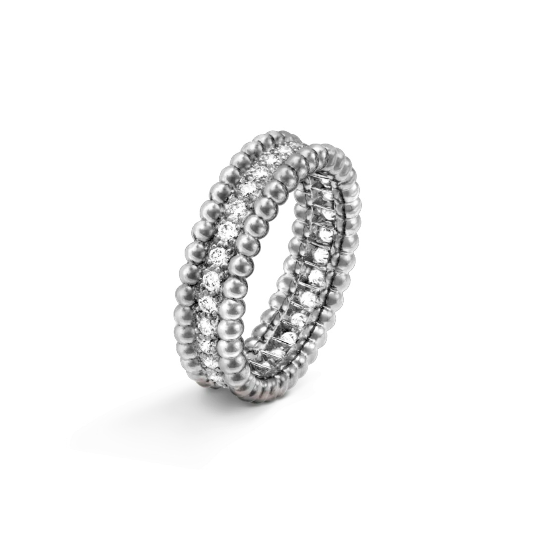 Perlée diamonds ring, 1 row