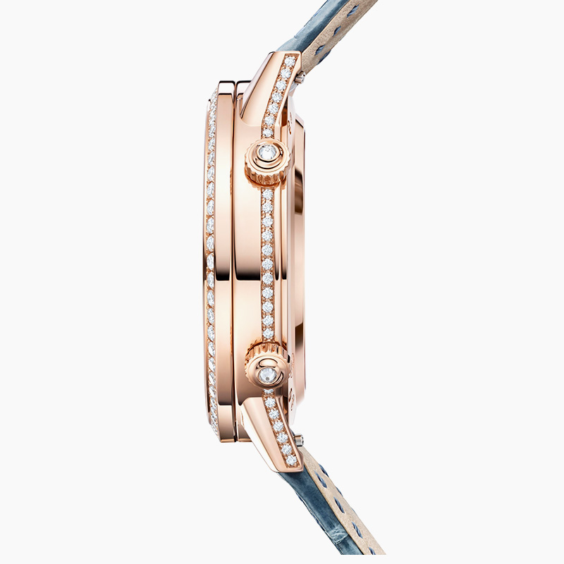 Dating series moon phase watch rose gold diamond automatic mechanical ladies watch