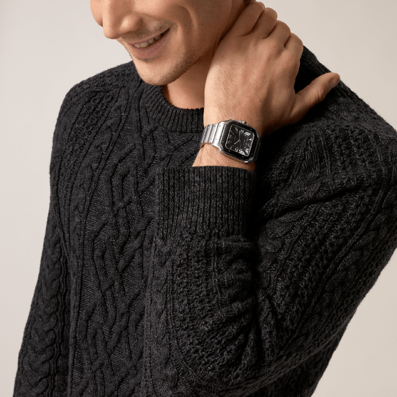 Santos series mechanical watch ADLC carbon coating double strap watch