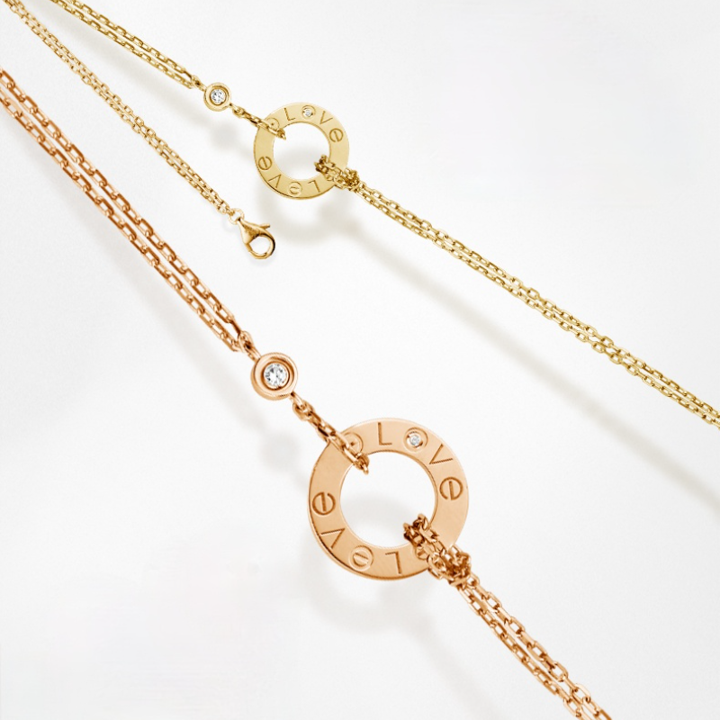 LOVE SERIES ROSE GOLD, WHITE GOLD AND DIAMOND BRACELET