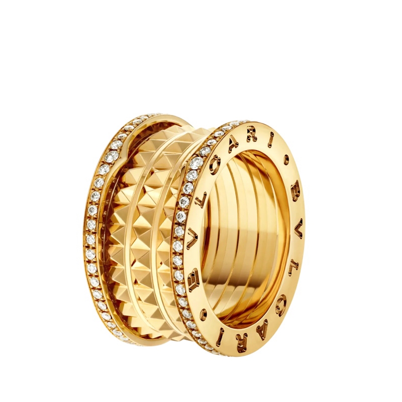 ROCK FOUR-BAND RING IN 18 KT YELLOW GOLD