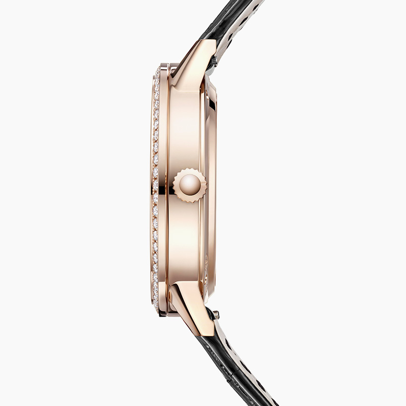 Dating series moon phase watch rose gold diamond automatic mechanical ladies watch