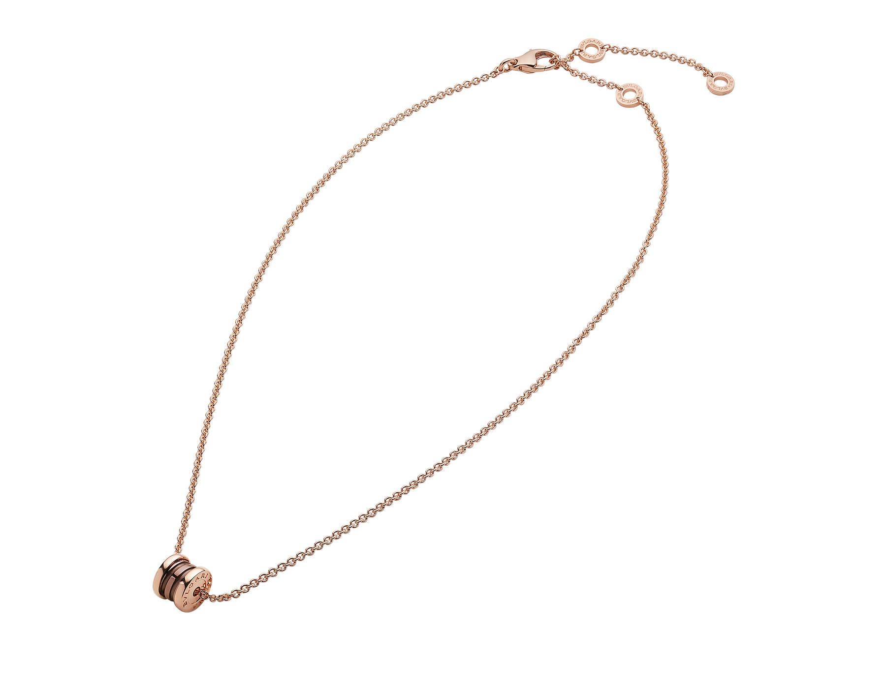 B.zero1 small round 18kt rose gold pendant with chain