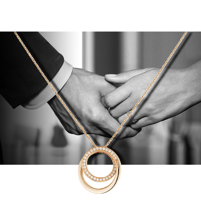 ETINCELLE SERIES ROSE GOLD AND WHITE GOLD DIAMOND NECKLACE