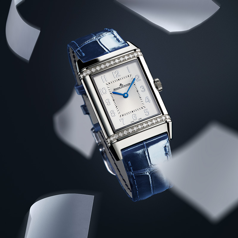 REVERSO double-sided flip series stainless steel diamond automatic women's watch