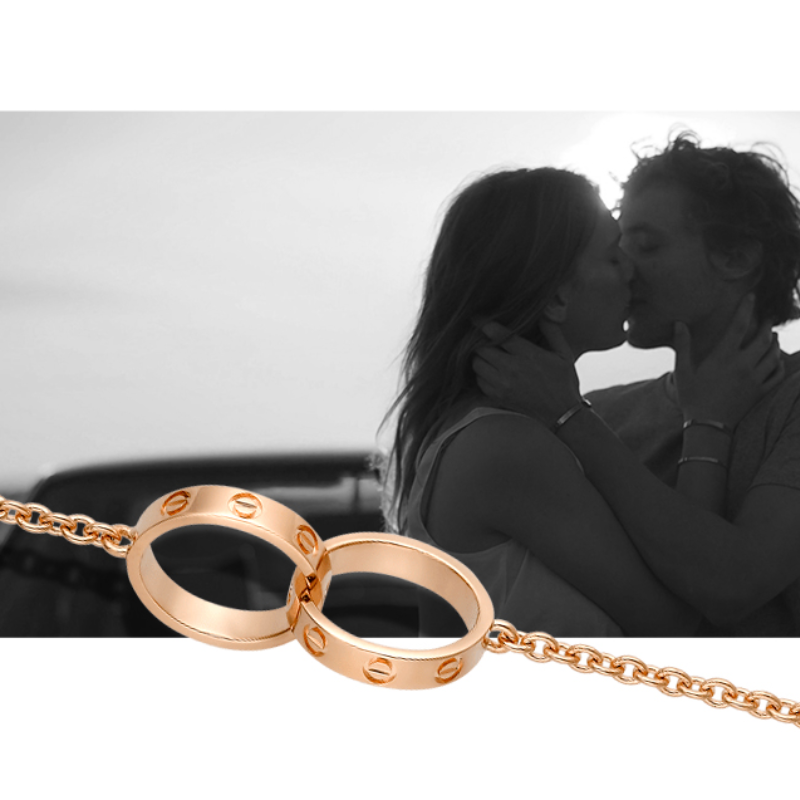 LOVE SERIES ROSE GOLD, YELLOW GOLD AND WHITE GOLD BRACELET