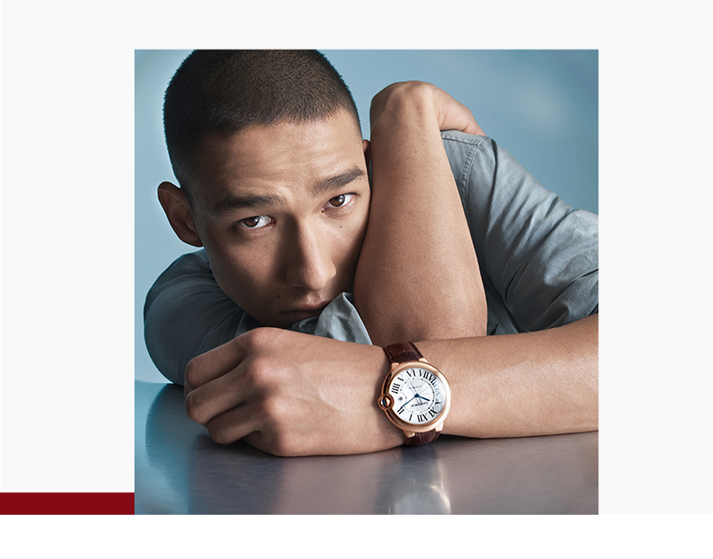 Blue Balloon Series Mechanical Watch Stainless Steel Leather Strap Watch