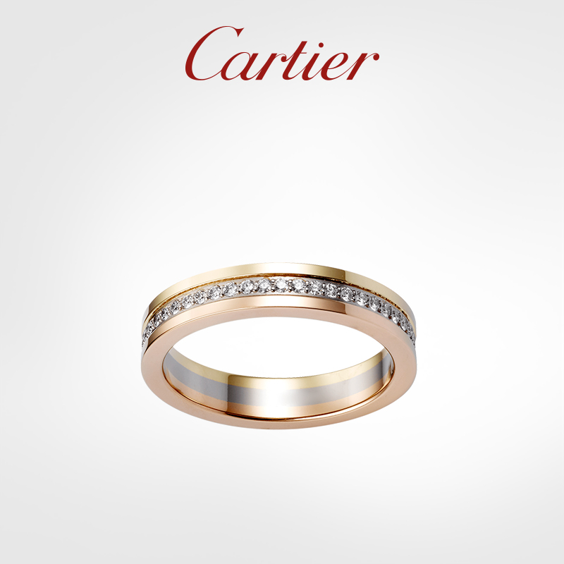 TRINITY RING ROSE GOLD, YELLOW GOLD, WHITE GOLD AND DIAMONDS THREE-COLOR WEDDING RING SINGLE