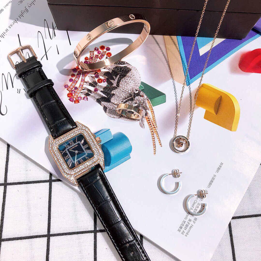 LOVE SERIES, 5 PIECE SET OF WATCHES, BRACELETS, NECKLACES, RINGS AND EARRINGS