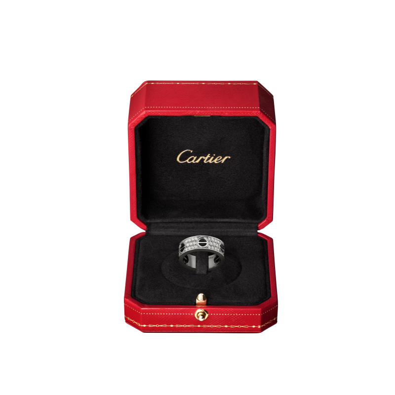 LOVE RING, DIAMOND-PAVED, CERAMIC