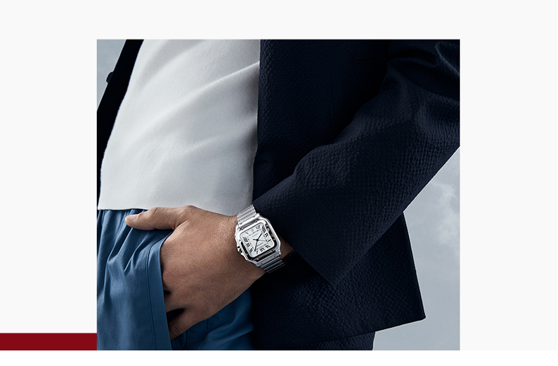 Santos series mechanical watch gold and stainless steel interchangeable dual strap watch