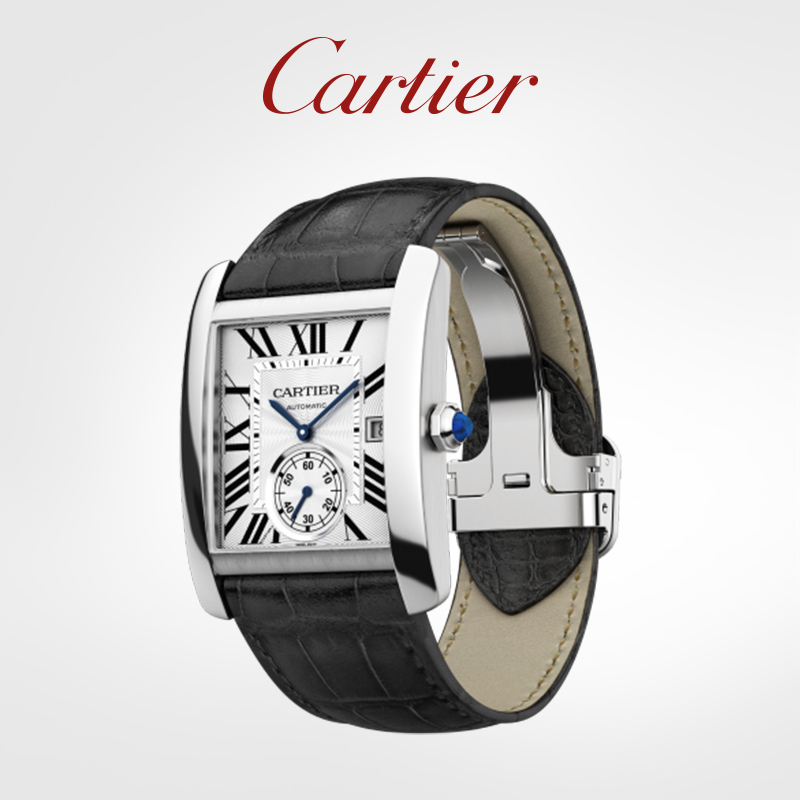 Tank MC series mechanical watch stainless steel alligator leather strap calendar window watch