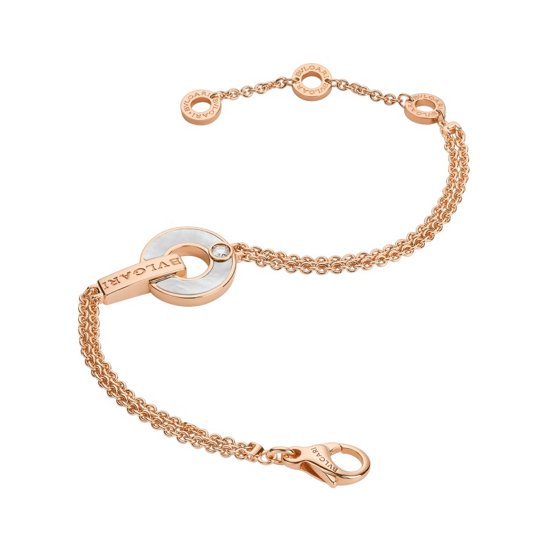 18 KT BRACELET MOTHER-OF-PEARL, CUT DIAMOND