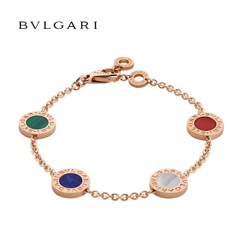 18 KT CARNELIAN, LAPIS, MALACHITE , MOTHER OF PEARL BRACELET
