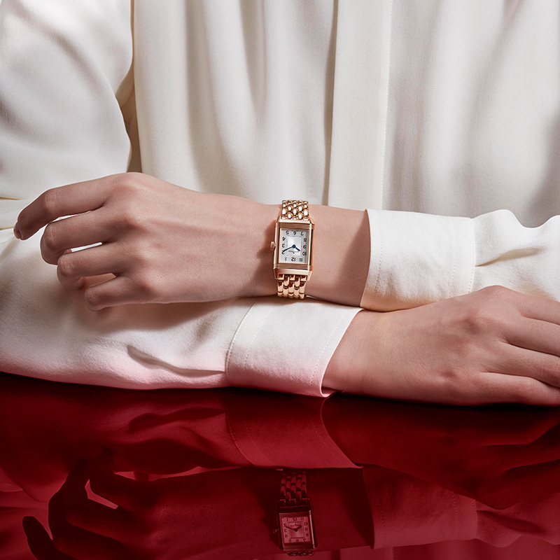 REVERSO double-sided flip series rose gold diamond mechanical ladies watch