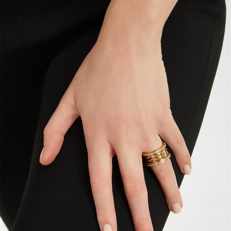 ROCK FOUR-BAND RING IN 18 KT YELLOW GOLD