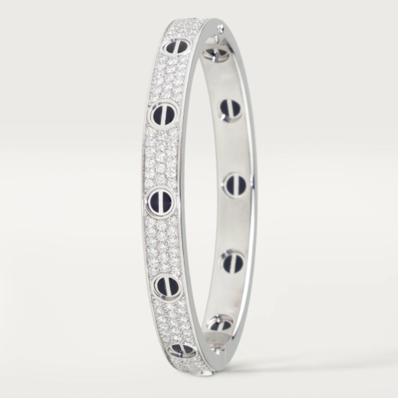 LOVE BRACELET, DIAMOND-PAVED, CERAMIC