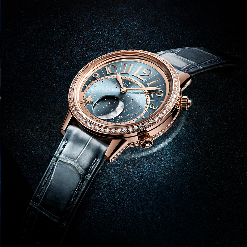 Dating series moon phase watch rose gold diamond automatic mechanical ladies watch