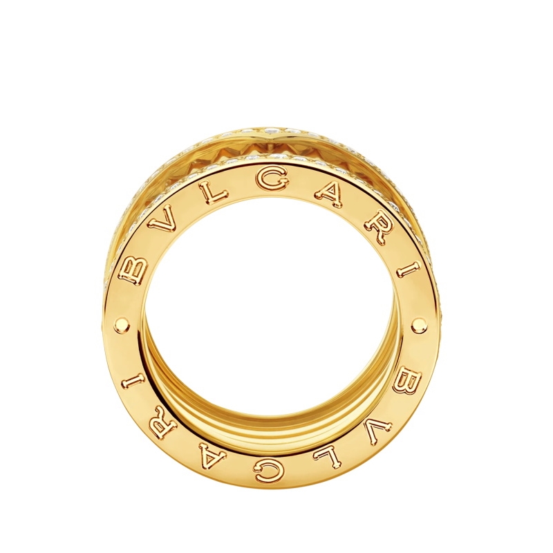 ROCK FOUR-BAND RING IN 18 KT YELLOW GOLD