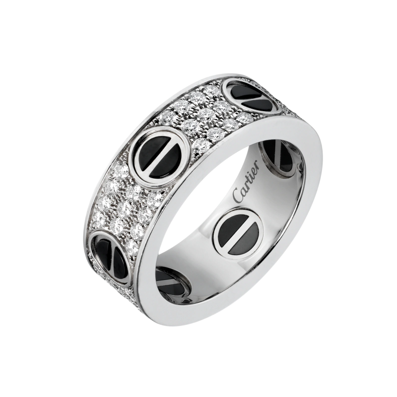 LOVE RING, DIAMOND-PAVED, CERAMIC