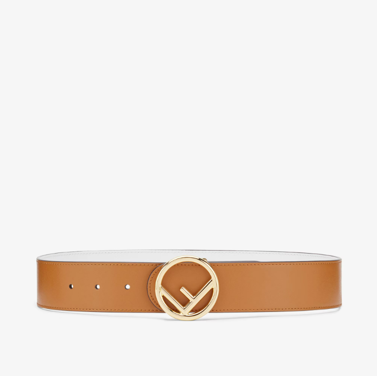 F is FENDI belt Color Block Leather Reversible Belt