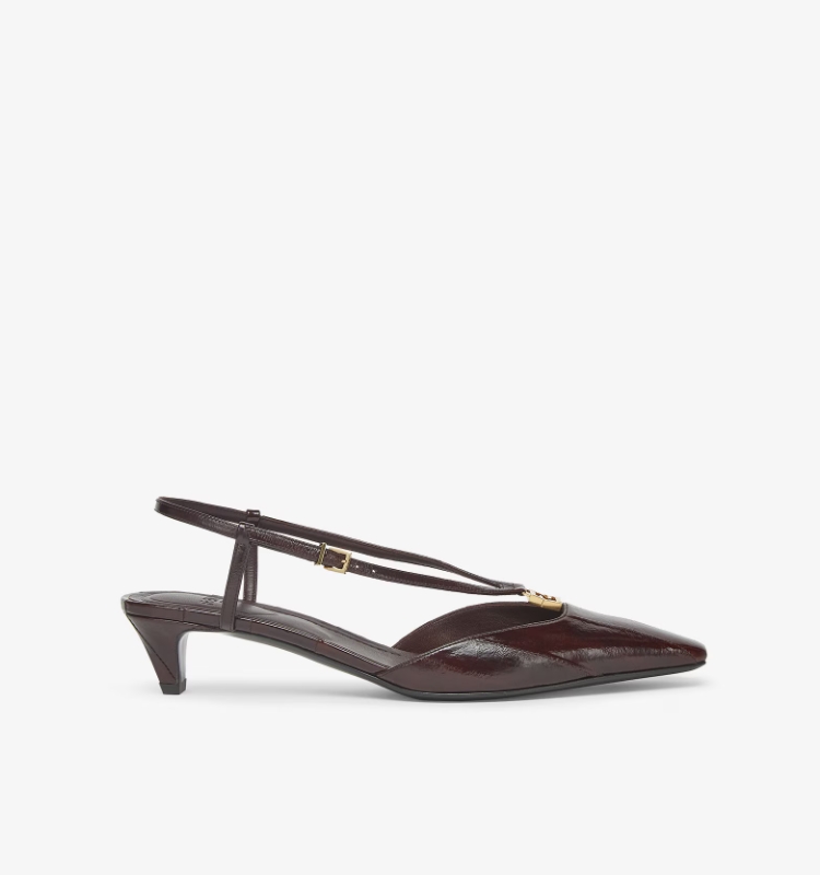 FENDI FFold Eel leather low-heeled slingback shoes