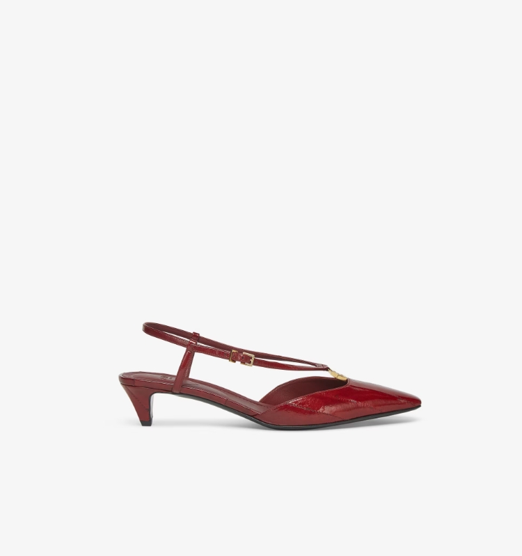 FENDI FFold Eel leather low-heeled slingback shoes