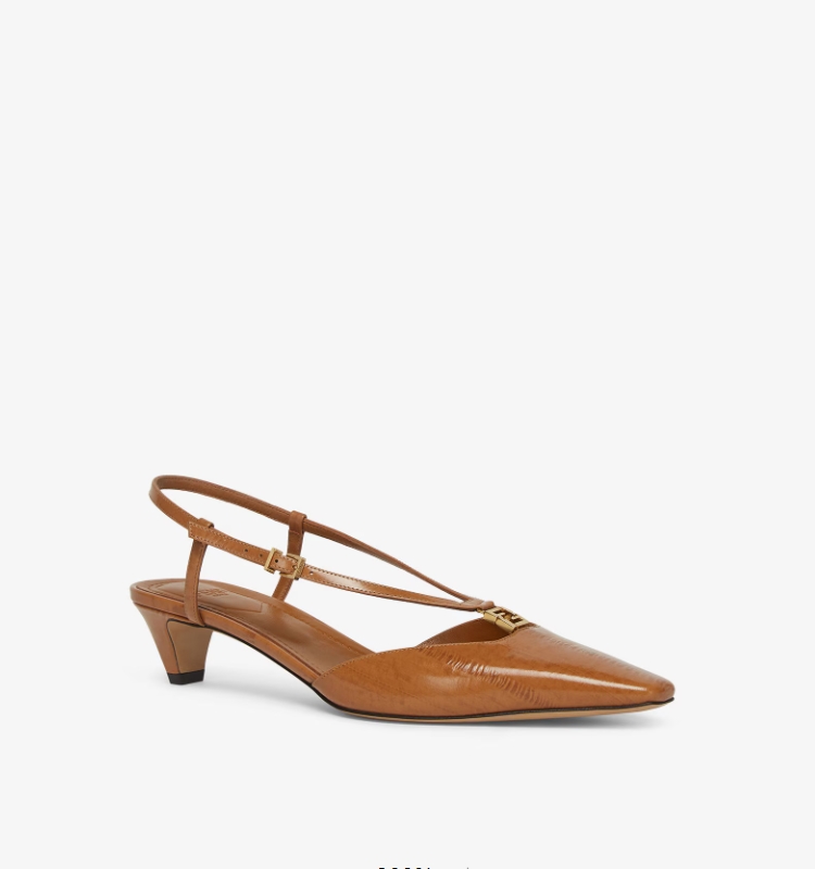 FENDI FFold Eel leather low-heeled slingback shoes