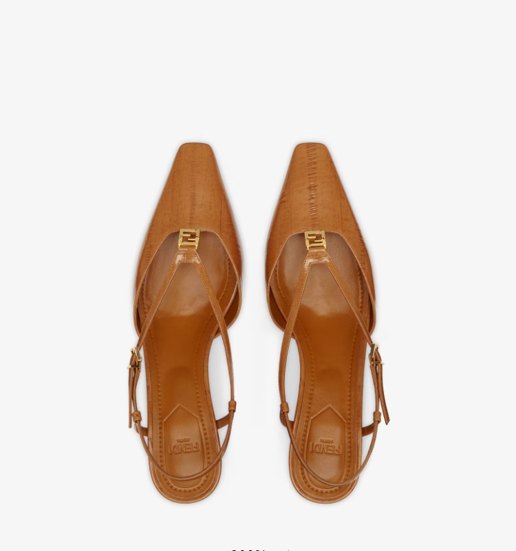 FENDI FFold Eel leather low-heeled slingback shoes