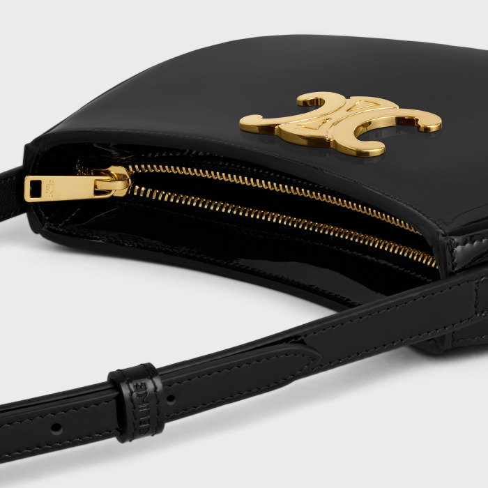 TILLY medium bag in patent calfskin Black