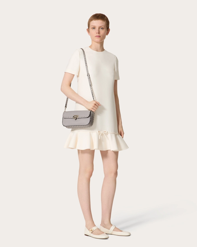 ROCKSTUD Grained Calfskin Bag (Gray, Black)