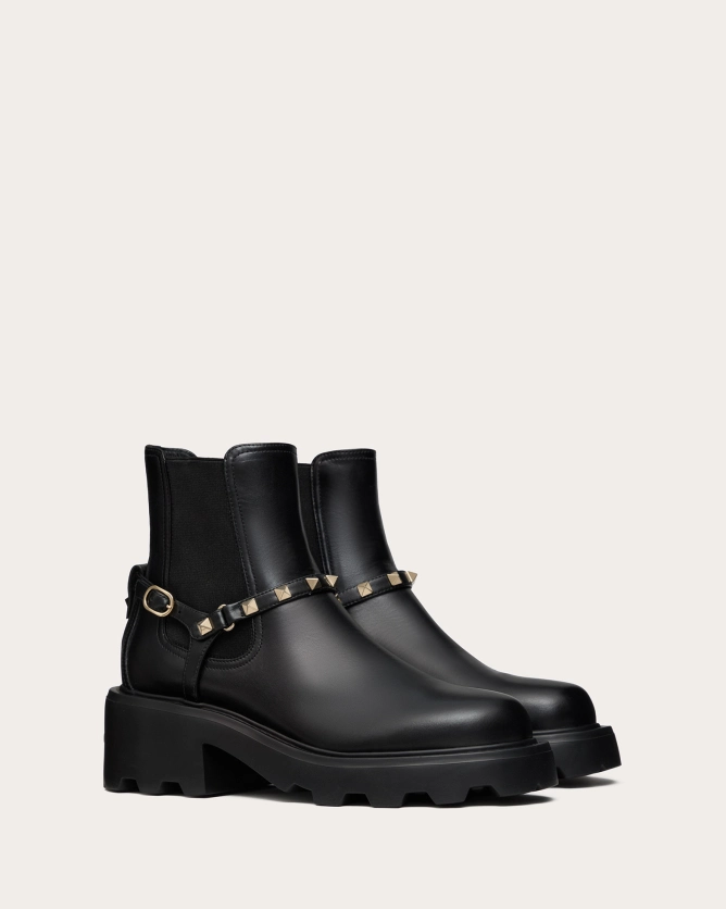 ROCKSTUD BEATLE BOOTS IN CALFSKIN